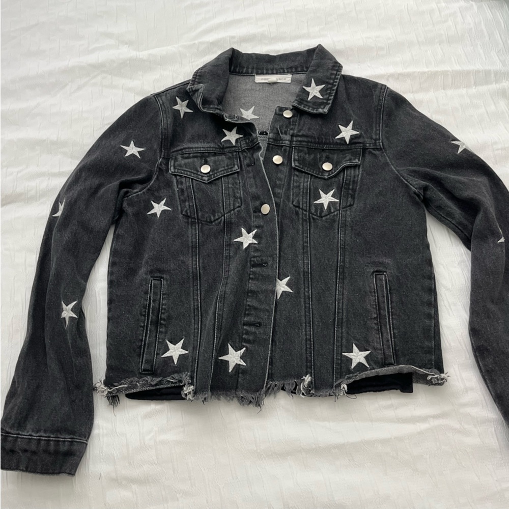 Women’s star black denim jacket